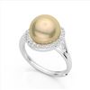 Image 2 : 0.27 ctw VS/SI Diamond & Pearl Designer Ring 18k White Gold - REF-39G3W