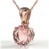 Image 1 : 2 ctw Morganite Designer Solitaire Necklace 14k Rose Gold - REF-34G3W