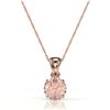 Image 2 : 2 ctw Morganite Designer Solitaire Necklace 14k Rose Gold - REF-34G3W