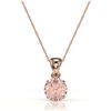 Image 2 : 2 ctw Morganite Designer Solitaire Necklace 14k Rose Gold - REF-34G3W