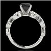 Image 2 : 1.4 ctw Certified VS Black Diamond Solitaire Ring 10k White Gold - REF-49M2G