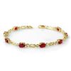Image 1 : 5.48 ctw Ruby & Diamond Bracelet 10k Yellow Gold - REF-25M9G