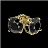Image 3 : 1.61 ctw Fancy Black Diamond Solitaire Stud Earrings 10k Yellow Gold - REF-31H3R