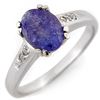 Image 1 : 1.35 ctw Tanzanite & Diamond Ring 10k White Gold - REF-27N3F