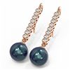 Image 3 : 1.44 ctw Diamond & Pearl Earrings 18K Rose Gold - REF-162X9A