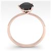 Image 2 : 1.0 ctw Black Certified Diamond Engagment Ring Martini 18k Rose Gold - REF-41M4G