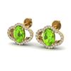 Image 1 : 3.50 ctw Peridot & Micro Pave VS/SI Diamond Earrings 10k Yellow Gold - REF-45N4F