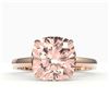 Image 1 : 5 ctw Cushion Cut Morganite Designer Stud Ring 14k Rose Gold - REF-53R2K