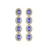 Image 1 : 6.09 ctw Tanzanite & Diamond Micro Pave Halo Earrings 10k Yellow Gold - REF-143G6W