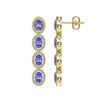 Image 2 : 6.09 ctw Tanzanite & Diamond Micro Pave Halo Earrings 10k Yellow Gold - REF-143G6W