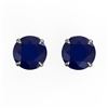 Image 1 : 4 ctw Sapphire Designer Solitaire Stud Earrings 18k White Gold - REF-31M4G