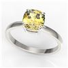 Image 2 : 1.50 ctw Cushion Cut Citrine Designer Engagment Ring 18k White Gold - REF-20Y5X