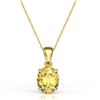 Image 2 : 2.5 ctw Citrine Designer Solitaire Necklace 18k Yellow Gold - REF-21A8N