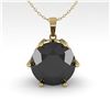 Image 2 : 2 ctw Black Diamond Solitaire Necklace 18k Yellow Gold - REF-54F2M