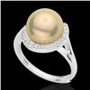 Image 2 : 0.27 ctw VS/SI Diamond & Pearl Designer Ring 18k White Gold - REF-39H3R