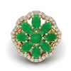 Image 2 : 4 ctw Emerald & VS/SI Diamond Cluster Designer Ring 10k Yellow Gold - REF-49F3M