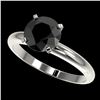 Image 1 : 2 ctw Fancy Black Diamond Solitaire Engagment Ring 10k White Gold - REF-35H6R