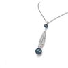 Image 2 : 1.6 ctw Diamond & Pearl Necklace 18K White Gold - REF-160A2N