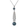 Image 3 : 1.6 ctw Diamond & Pearl Necklace 18K White Gold - REF-160A2N