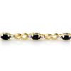 Image 2 : 3.42 ctw Blue Sapphire & Diamond Bracelet 10k Yellow Gold - REF-32A8N