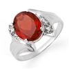 Image 1 : 1.64 ctw Garnet & Diamond Ring 10k White Gold - REF-12F3M