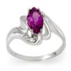 Image 1 : 2.62 ctw Amethyst & Diamond Ring 10k White Gold - REF-15X5A