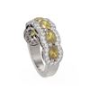 Image 2 : 4.25 ctw Canary Citrine & Diamond Ring 18K White Gold - REF-124W4H
