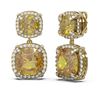 Image 2 : 16.23 ctw Citrine & Diamond Earrings 18K Yellow Gold - REF-178N2F