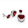 Image 2 : 8 ctw Garnet & VS/SI Diamond Designer Heart Earrings 10k White Gold - REF-32R8K