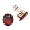 Image 2 : 18 ctw Garnet Designer Solitaire Stud Earrings 14k Rose Gold - REF-47H6R