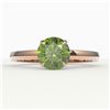 Image 1 : 2 ctw Green Tourmaline Designer Engagment Ring 14k Rose Gold - REF-40F9M