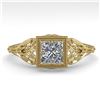 Image 1 : 0.50 ctw VS/SI Princess Diamond Engagment Ring Art Deco 18k Yellow Gold - REF-113F8M