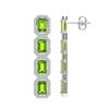 Image 2 : 11.98 ctw Peridot & Diamond Micro Pave Halo Earrings 10k White Gold - REF-176K8Y