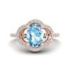 Image 1 : 2 ctw TOPAZ & Micro Pave VS/SI Diamond Certified Ring 10k Rose Gold - REF-30A2N