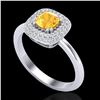 Image 2 : 1.16 ctw Citrine & Micro VS/SI Diamond Ring Halo 18k White Gold - REF-53X5A