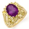 Image 1 : 5.0 ctw Yellow Sapphire & Amethyst Ring 10k Yellow Gold - REF-40R9K