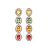 Image 1 : 6.09 ctw Multi Color Sapphire & Diamond Micro Pave Earrings 10k Rose Gold - REF-143N6F