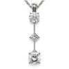 Image 1 : 0.9 ctw Cushion Cut Diamond Designer Necklace 18K White Gold - REF-121A2N