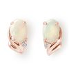 Image 1 : 1.03 ctw Opal & Diamond Earrings 14k Rose Gold - REF-12A8N