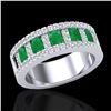 Image 2 : 2.34 ctw Emerald & Micro Pave VS/SI Diamond Designer Ring 10k White Gold - REF-55M2G