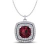 2.27 ctw Garnet & Micro Pave VS/SI Diamond Necklace 18k White Gold - REF-49G2W