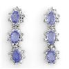 Image 1 : 4.38 ctw Tanzanite & Diamond Earrings 14k White Gold - REF-141F8M