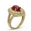 Image 2 : 5.12 ctw Certified Ruby & Diamond Victorian Ring 14K Yellow Gold - REF-161G8W