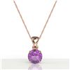 Image 2 : 2 ctw Amethyst Designer Necklace 14k Rose Gold - REF-18K5Y