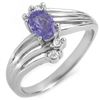 Image 1 : 0.70 ctw Tanzanite & Diamond Ring 10k White Gold - REF-17W8H