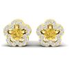 Image 1 : 0.65 ctw Citrine & Micro Pave VS/SI Diamond Earrings 10k Yellow Gold - REF-25F3M