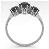 Image 3 : 1 ctw Past Present Future Black Diamond Ring 18k White Gold - REF-52W5H