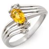 Image 1 : 0.80 ctw Yellow Sapphire & Diamond Ring 10k White Gold - REF-16G6W