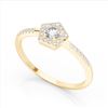 Image 2 : 40 ctw Micro Pave VS/SI Diamond Halo Solitaire Ring 18k Yellow Gold - REF-31N4F