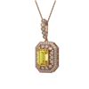 Image 1 : 5.82 ctw Canary Citrine & Diamond Victorian Necklace 14K Rose Gold - REF-172Y8X